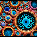 **Microscope image:** A vibrant, high-magnification view of cells teeming with life, showcasing intricate cellular structures and dynamic movements, akin to a detective's magnifying glass revealing a hidden world.
