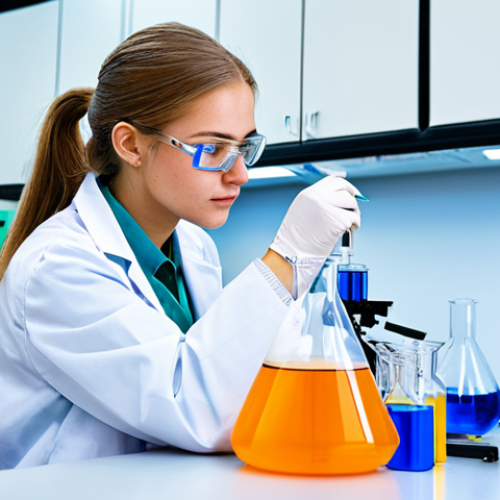 Coordination Compound Synthesis**

"A focused inorganic chemistry student in a brightly lit laboratory, fully clothed in appropriate lab attire including lab coat, safety glasses, and gloves, carefully working at a fume hood synthesizing a colorful coordination compound; various beakers and lab equipment visible. safe for work, appropriate content, perfect anatomy, correct proportions, well-formed hands, professional setting, family-friendly, high resolution, professional photography, detailed, 8k"

**