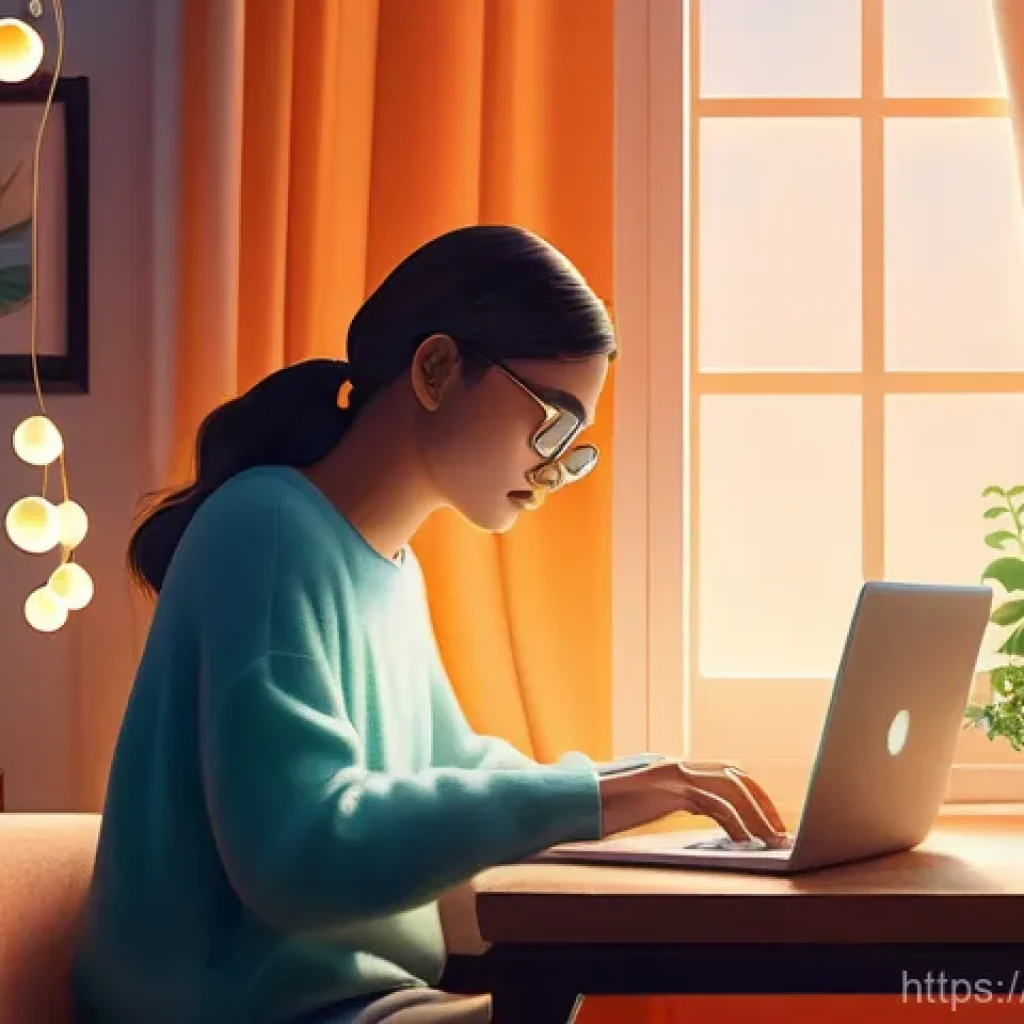 분자운동론 - **Prompt:** A whimsical illustration of a cozy room where a person is gently typing on a laptop. Aro...