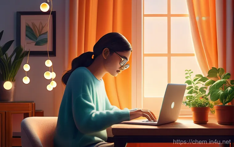 분자운동론 - **Prompt:** A whimsical illustration of a cozy room where a person is gently typing on a laptop. Aro...