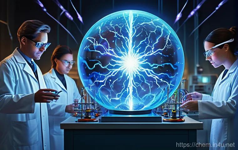 전기화학적 이론 - A vibrant and detailed illustration depicting the fundamental principles of electrochemistry. In the...
