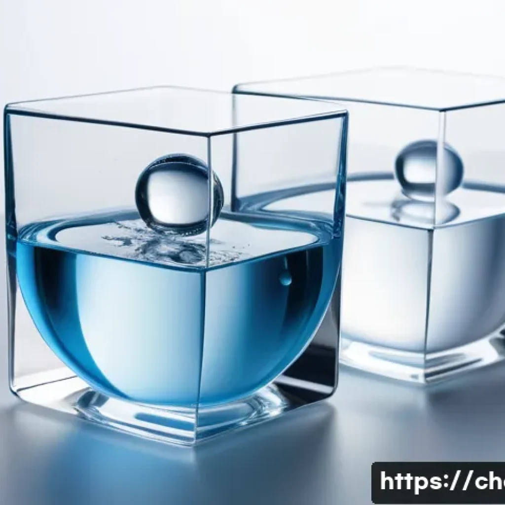 물질의 상태 변화 - A highly detailed scientific illustration showing the three states of matter: solid, liquid, and gas...